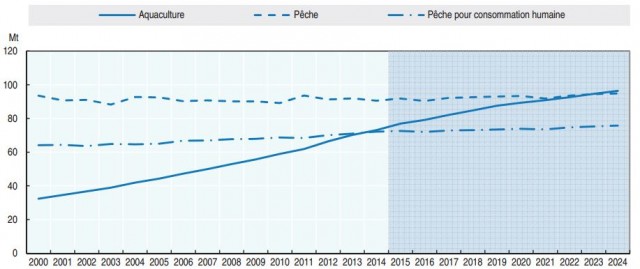 Évolution de la production halieutique et aquacole